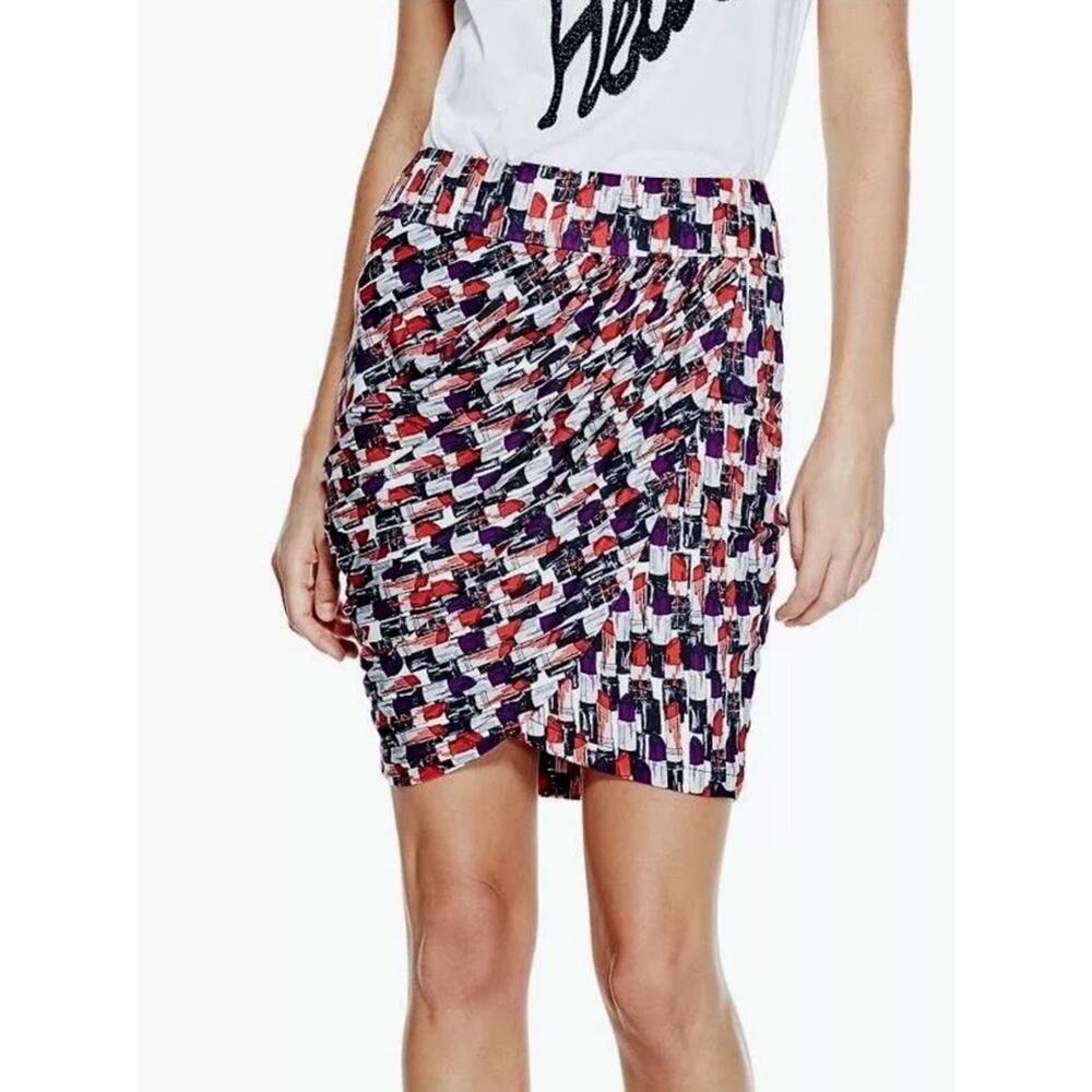 GUESS Women’s Oki Draped Skirt Lipstick Love Jet Black Sz. XS